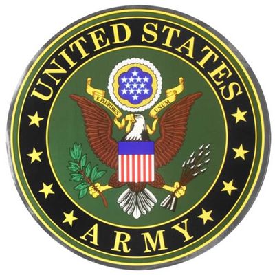 US Army 3&quot; Round Chrome Sticker