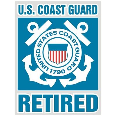 USCG Retired in Bold Type Decal