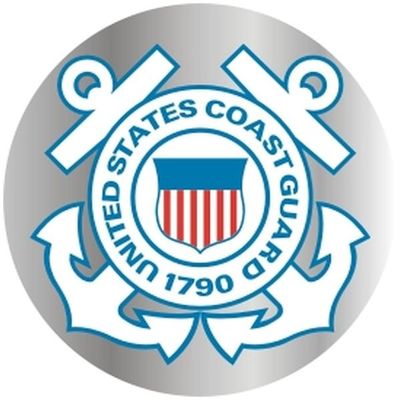 US Coast Guard, USCG Round Chrome Sticker, 3&quot;
