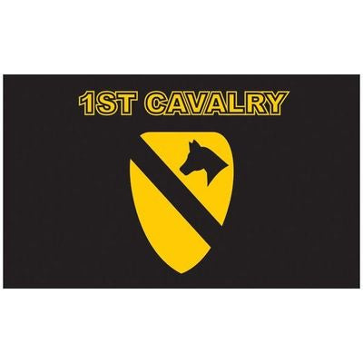 1st Cavalry Flag, 3x5 Foot Black