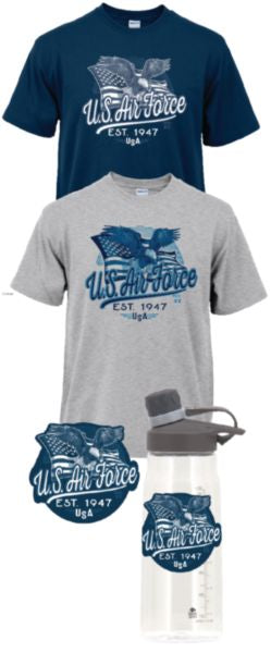 United States Air Force Shirt/Water Bottle Gift Pack