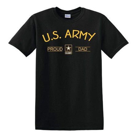 United States Army Proud Dad Black T-Shirt