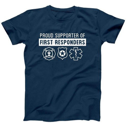 Proud Supporter of First Responders Blue T-Shirt