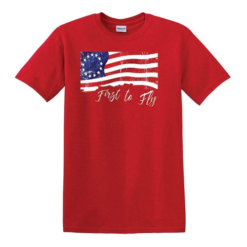 First to Fly Betsy Ross Flag Red T-Shirt