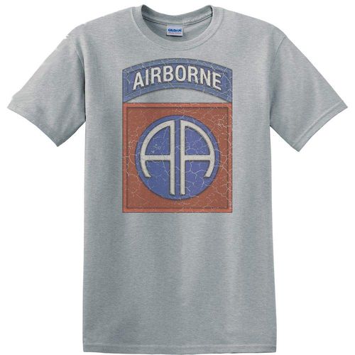 82nd Airborne Distressed Grey T-Shirt