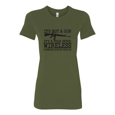 Girls Gun Communication Device Ladies T-Shirt