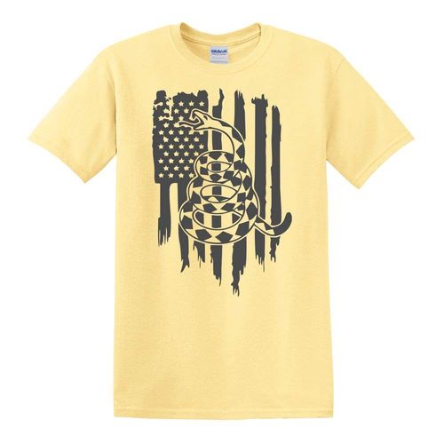 Don't Tread On Me Tattered Flag Yellow T-Shirt