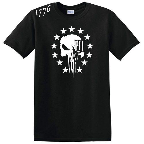 3% Skull with Stars Design T-Shirt