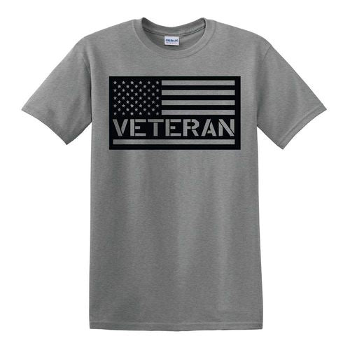 US Flag Veteran Grey T-Shirt