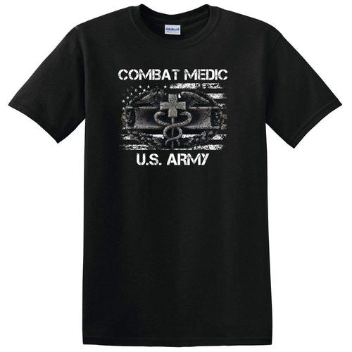 Combat Medic US Army Black T-Shirt