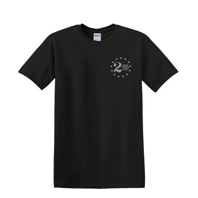 2A 2nd Amendment Emblem Black T-Shirt - Black