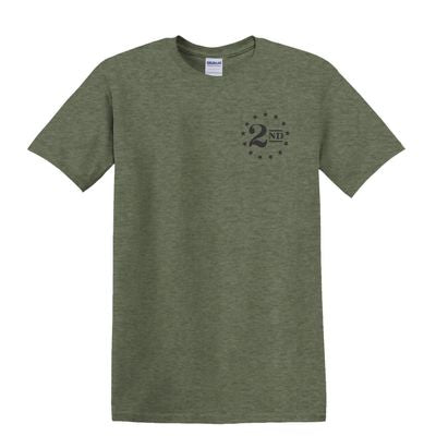 2A 2nd Amendment Emblem Black T-Shirt - Olive