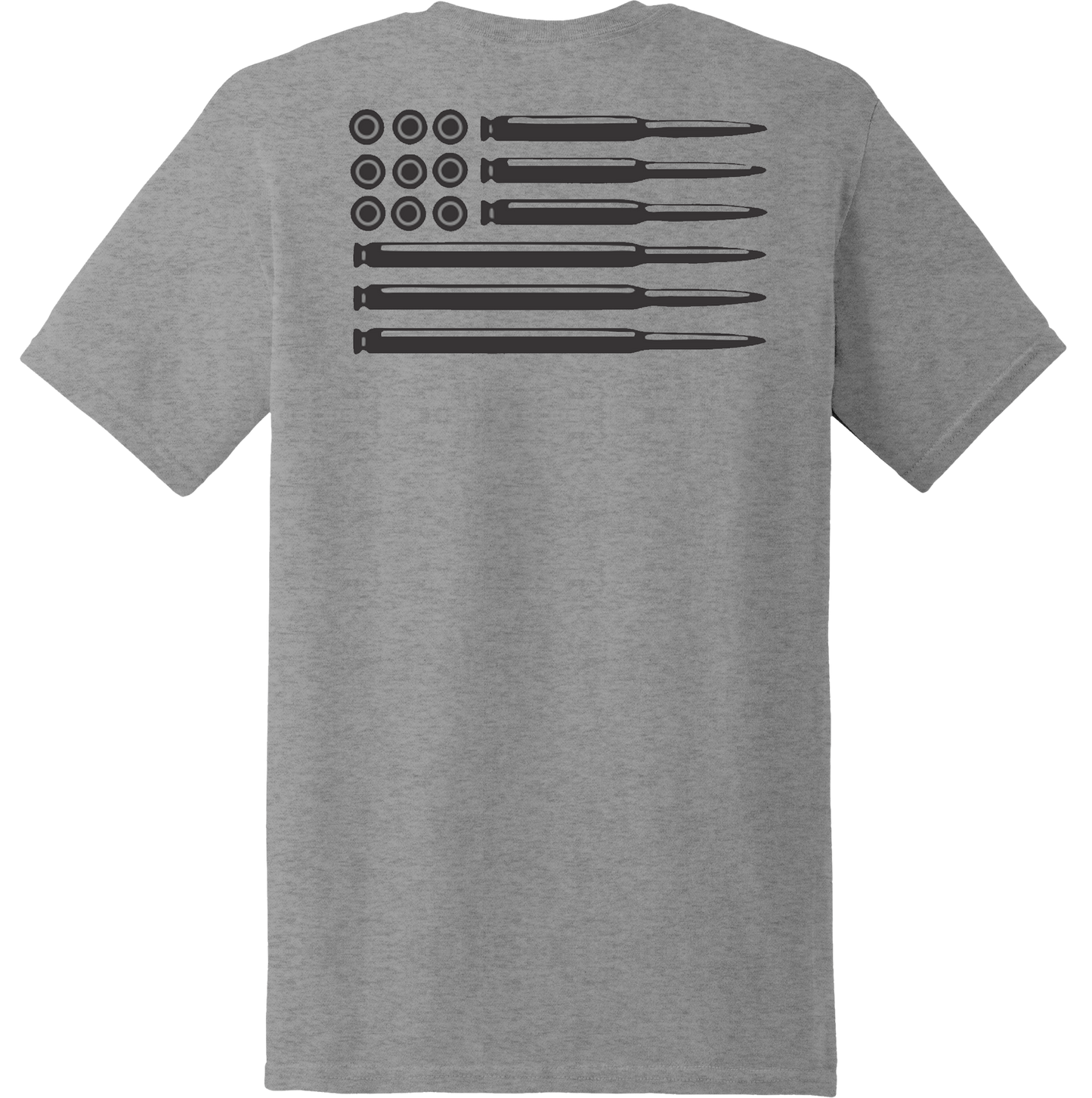 American Flag Bullets Design Full Back T-Shirt