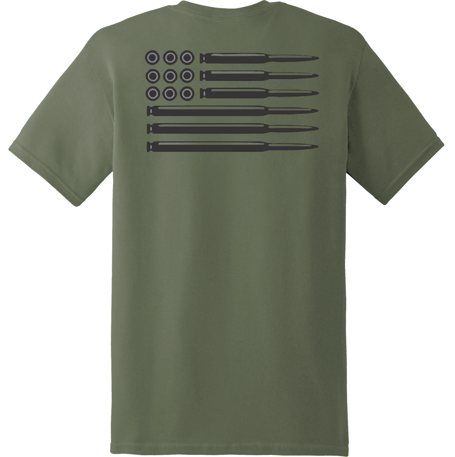 American Flag Bullets Design Full Back T-Shirt