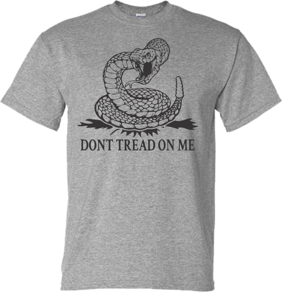 Don't Tread on Me Design Gray T-Shirt