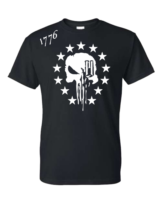 Protect the 2nd Amendment Punisher Skull Full Front T-Shirt