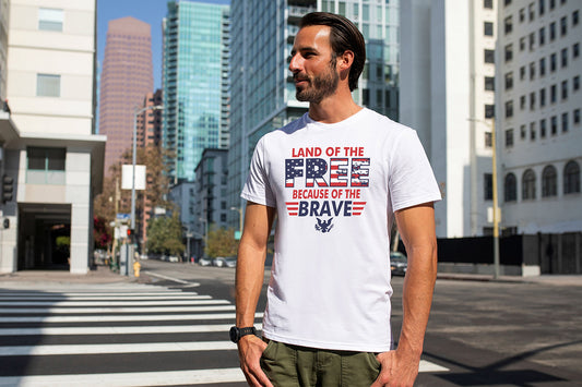 Land of the Free Because of the Brave Patriotic T-Shirt