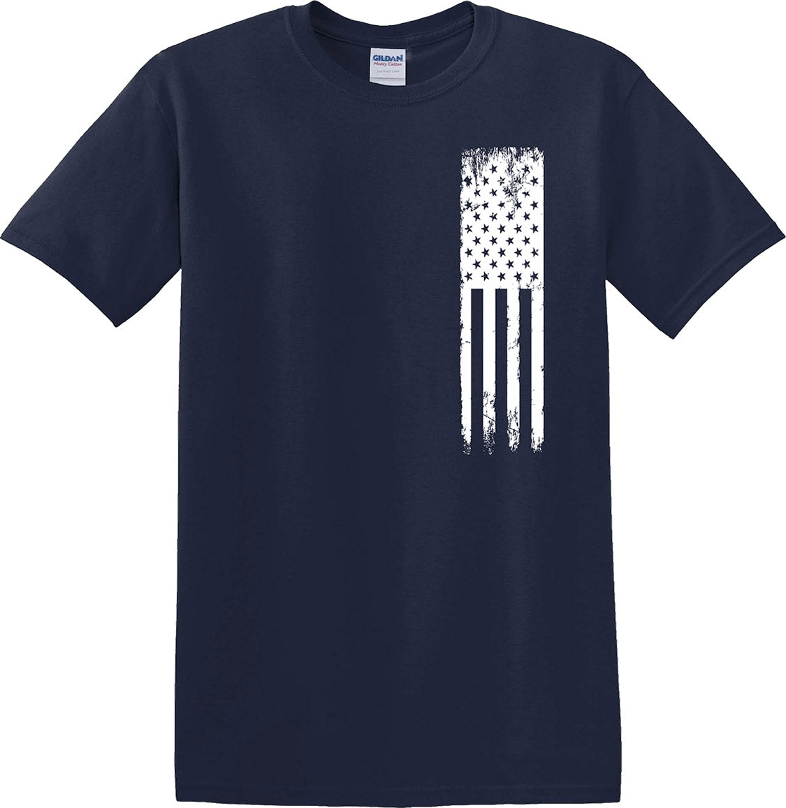 American Flag Vertical Left Chest Design