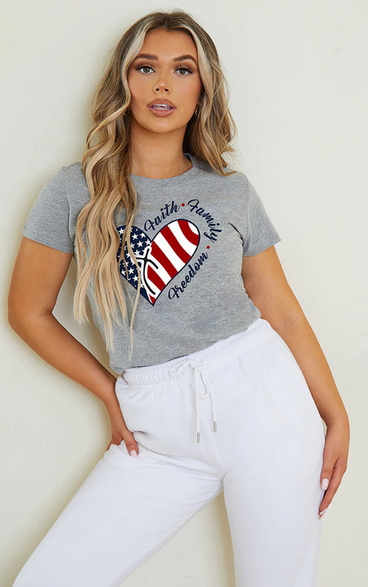 Faith, Family & Freedom Heart Full Front Design