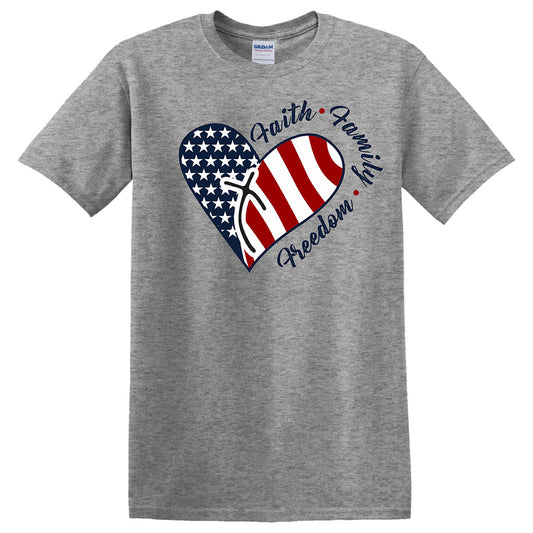 Faith, Family & Freedom Heart Full Front Design
