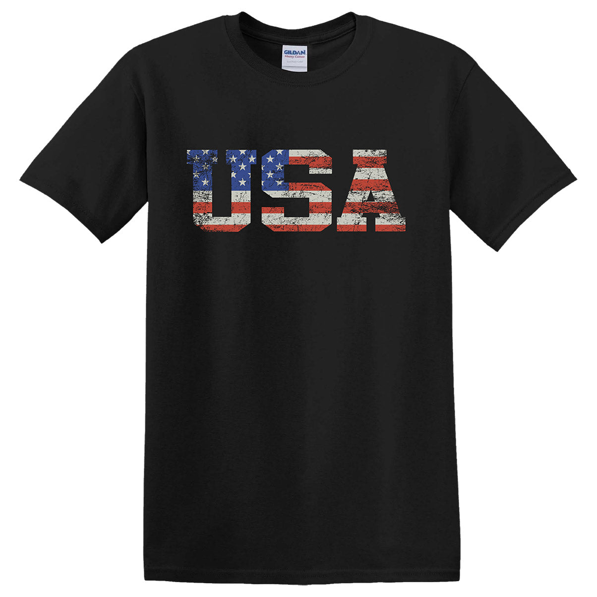 USA Distressed Design Full Front Shirt