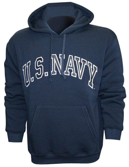 US Navy on Blue Fleece Pullover Hoodie