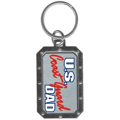 Coast Guard Dad Key Chain, Metal