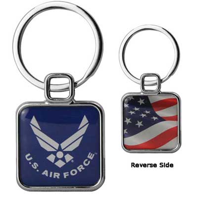 US Air Force USAF Wing Square Key Chain Ring