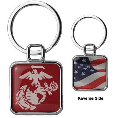 US Marine Corps USMC Square Key Chain Ring