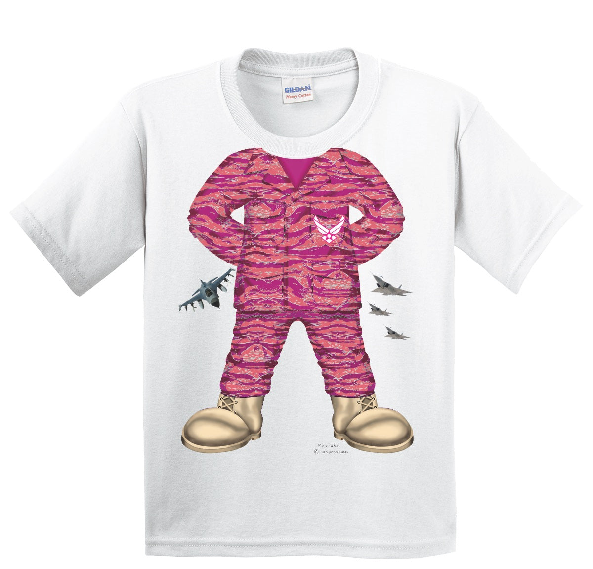US Air Force Camo Uniform on White Toddler Shirts