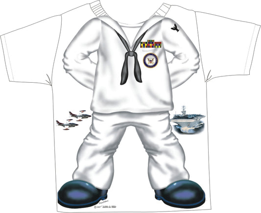 US Navy Sailor Uniform on White Toddler Shirts
