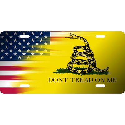 Don't Tread on Me American Flag License Plate