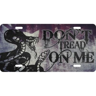 Don't Tread on Me Striking Snake License Plate