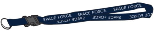 Space Force White Imprint on Blue Removable Clasp Lanyard