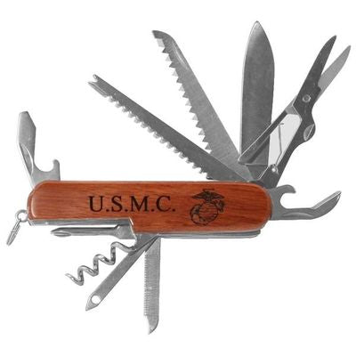 USMC with Eagle Globe and Anchor Key Ring, Pocket Knife Large