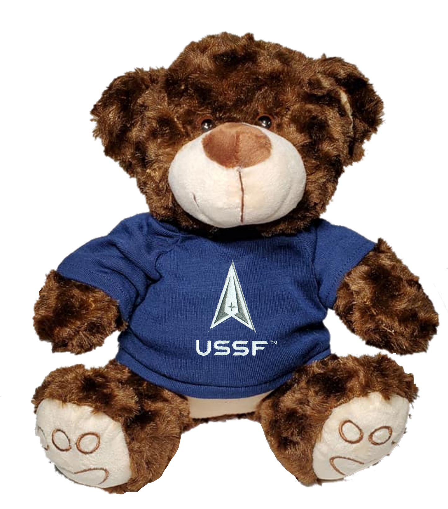 United States Space Force Shirt on 10" Plush Dark Brown Bear