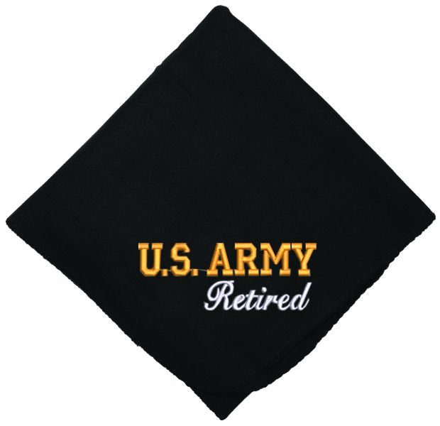 U.S. ARMY Retired Embroidered on Stadium Blanket