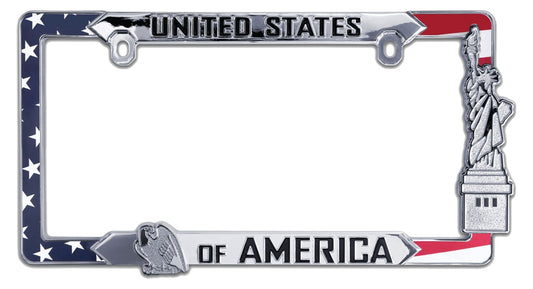 United States of American (Liberty) with 3D Premium License Plate Frame