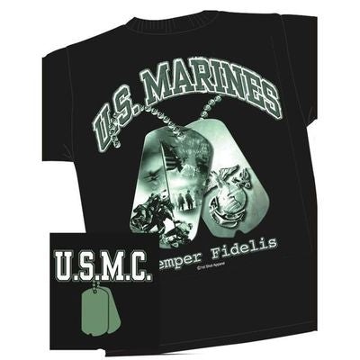 US Marine Corps T-Shirt, Dog Tags