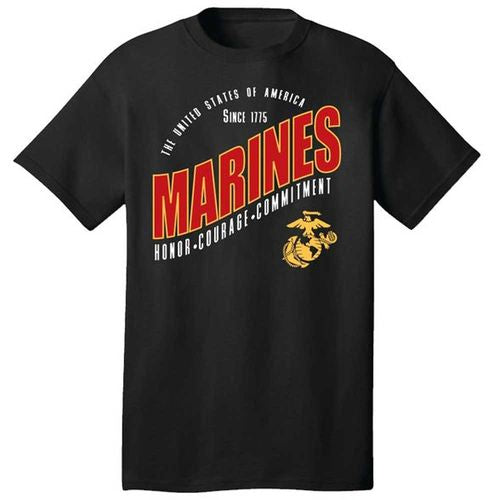 US Marines Since 1775 Honor Courage Commitment T-Shirt