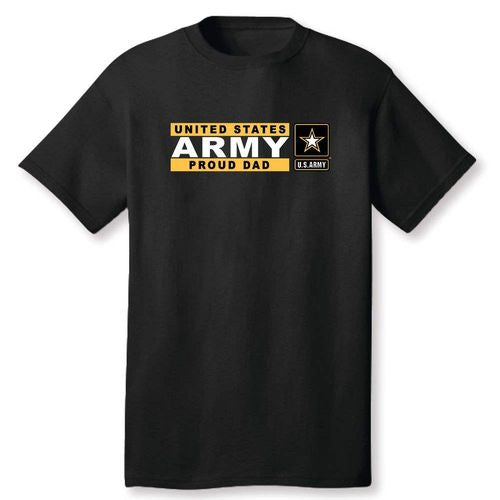 US Army Proud Dad Black T-Shirt