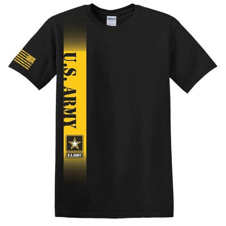 US Army Emblem Flag Black T-Shirt - Medium Only