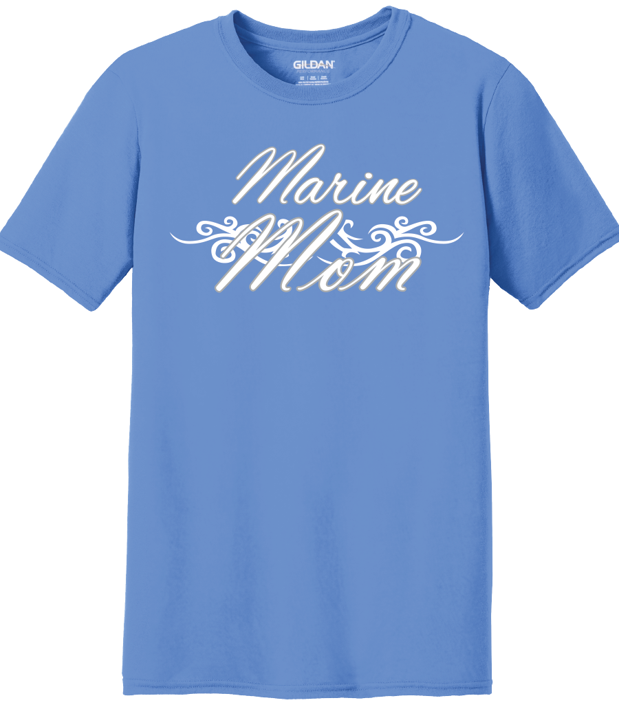 Marine Mom Silk Screened on Women's T Shirts