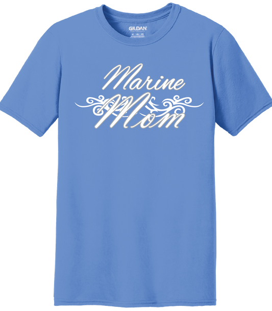 Marine Mom Silk Screened on Women's T Shirts