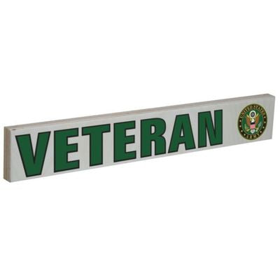 US Army VETERAN with Crest Wood Sign