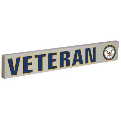 US Navy VETERAN Crest Wood Sign